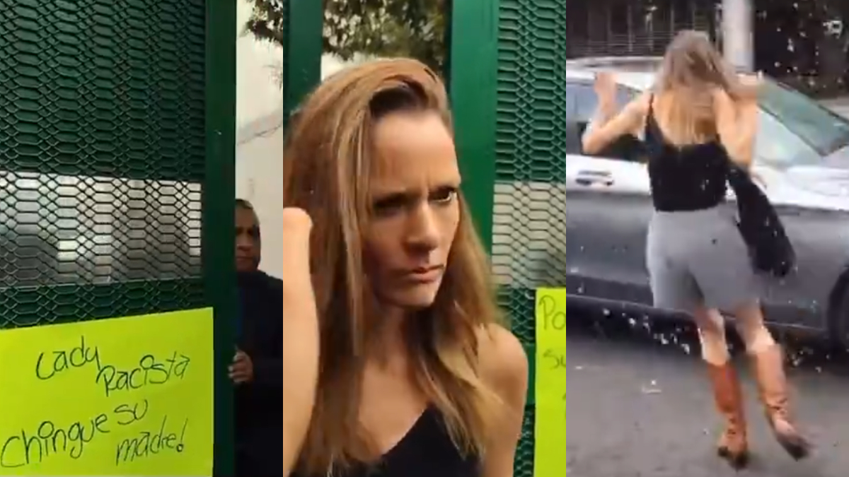 VIDEO: Así recibieron a Lady Racista tras audiencia, le lanzaron insultos y agua a la cara