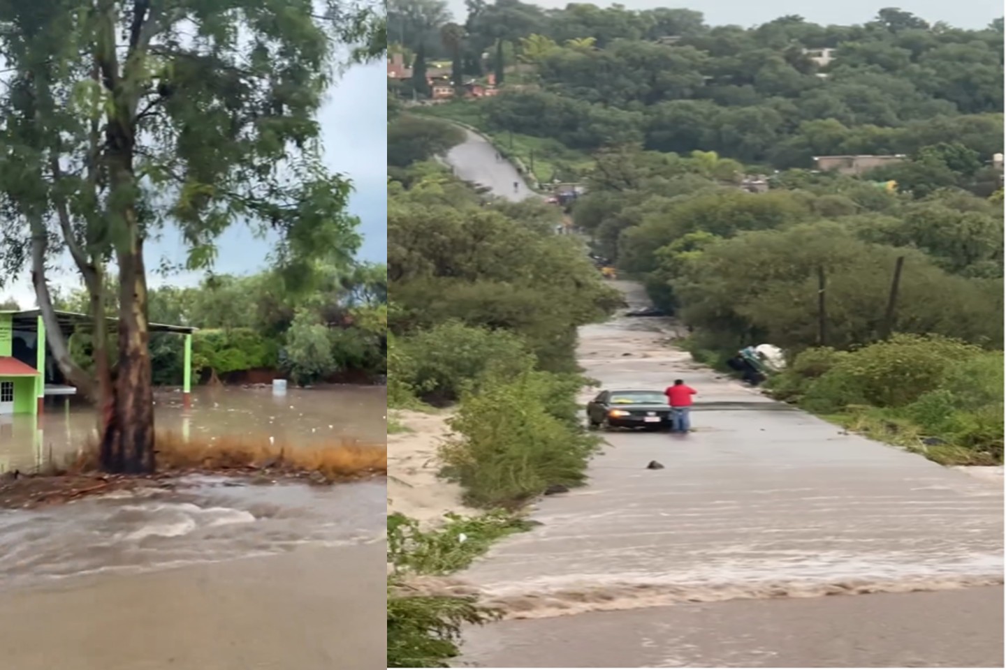 Lluvias provocan desbordamiento de afluentes en Tezontepec de Aldama