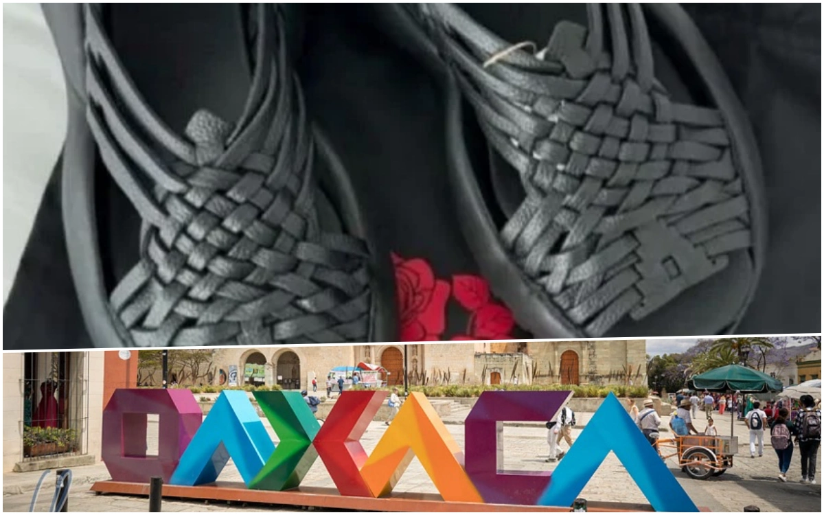 Sandalias “Oaxaca Slip On” de Adidas y letras monumentales de Oaxaca, en medio de polémica por presunto plagio de diseño zapoteca de Villa Hidalgo Yalálag.