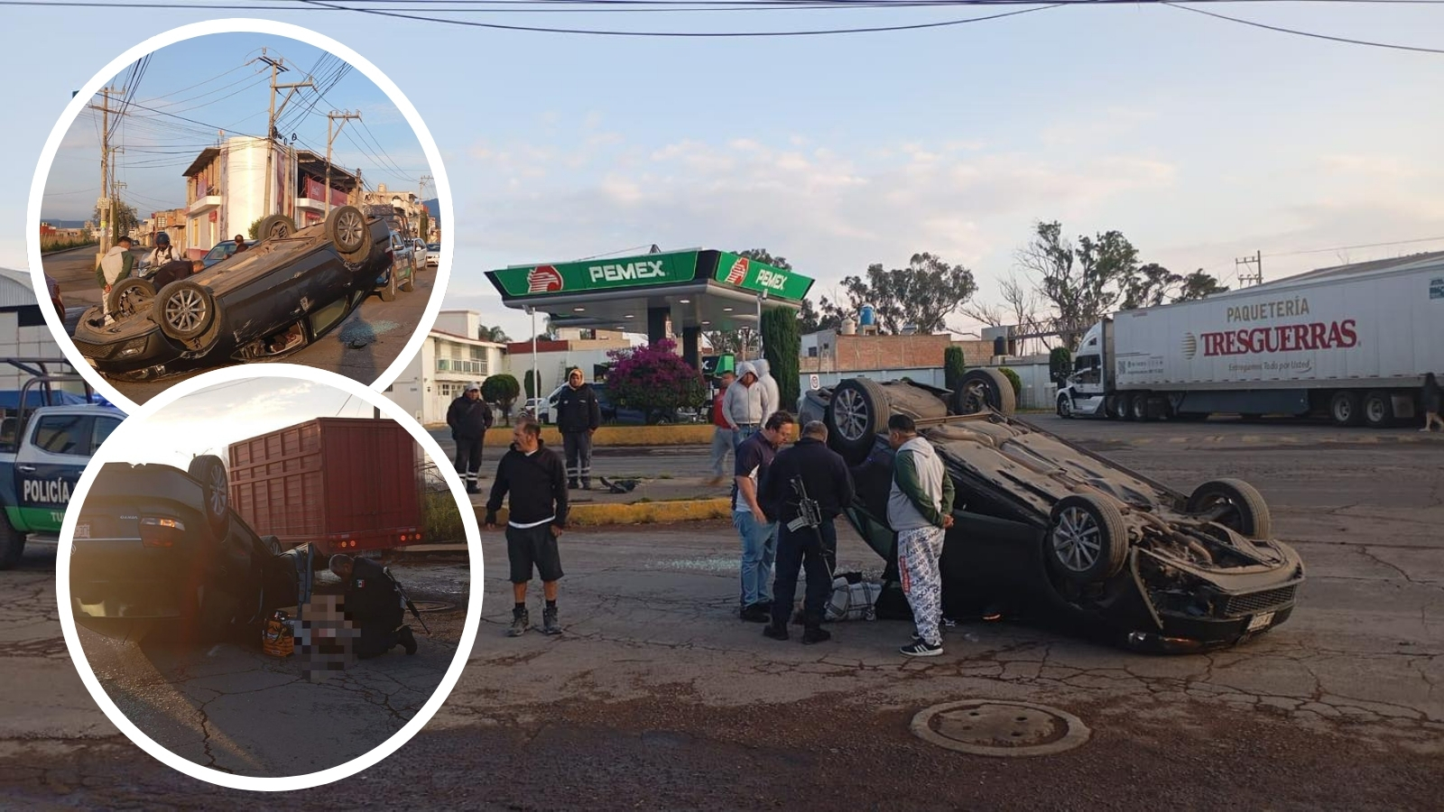 Aparatoso accidente en Tulancingo deja a mujer lesionada