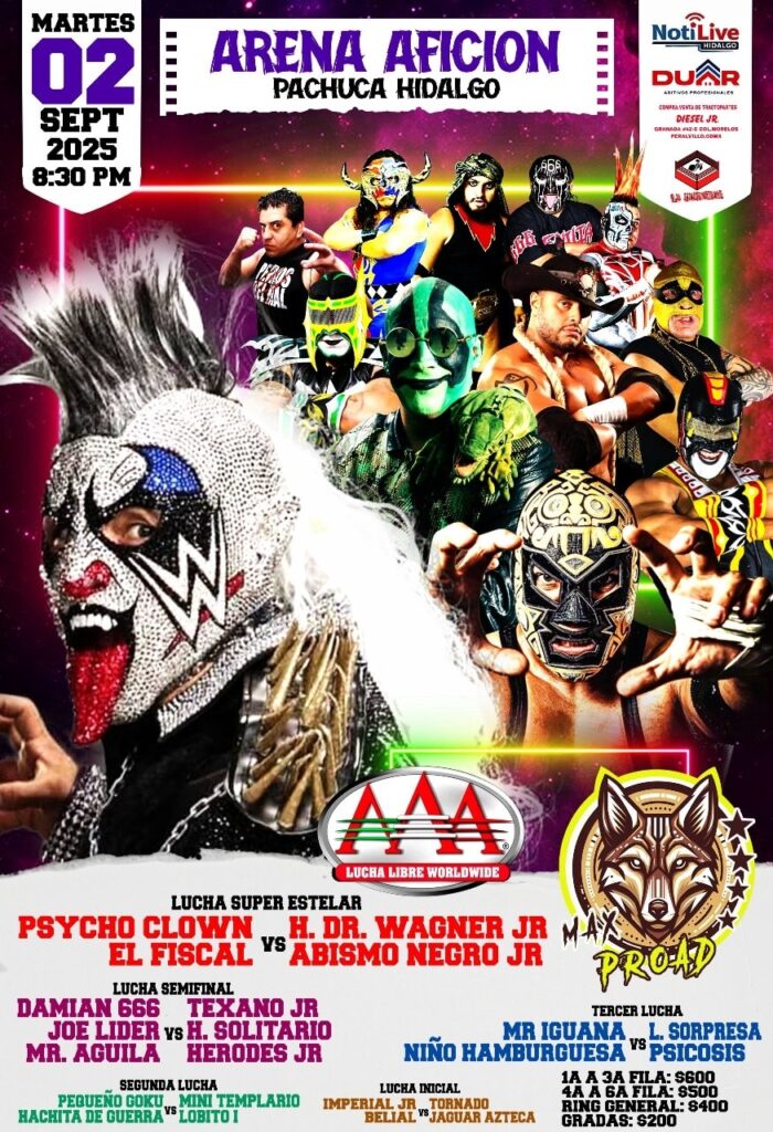 Cartel de lucha libre, función de Triple A en Pachuca 
