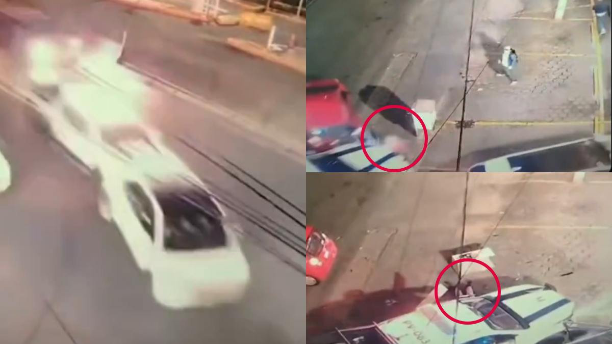VIDEO: Patrulla atropella a peatón en Periférico Norte durante persecución en Edomex