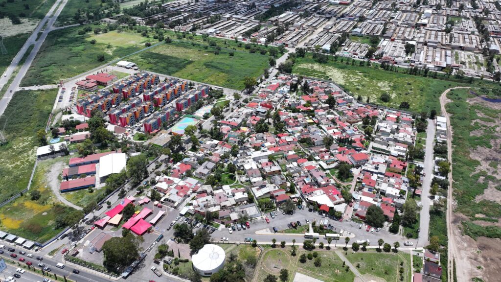 Toma panorámica de Tizayuca donde se realizaron labores de limpieza de drenajes 