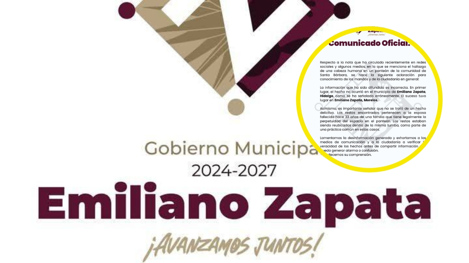 No fue en Hidalgo: aclaran caso de restos humanos Emiliano Zapata