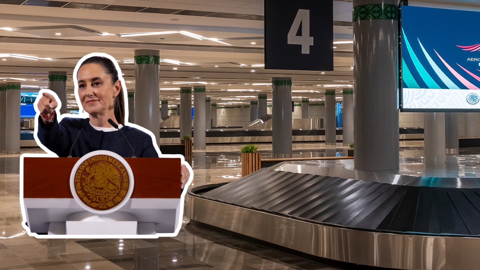 Sheinbaum presume seguridad en el AIFA; nuevas obras para el Mundial 2026