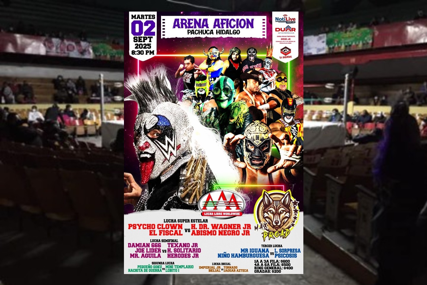 Triple A llega a la Arena Afición de Pachuca: El adiós de algunos luchadores rumbo a WWE