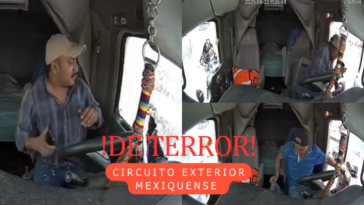 VIDEO muestra brutal asalto a chofer en el Circuito Exterior Mexiquense