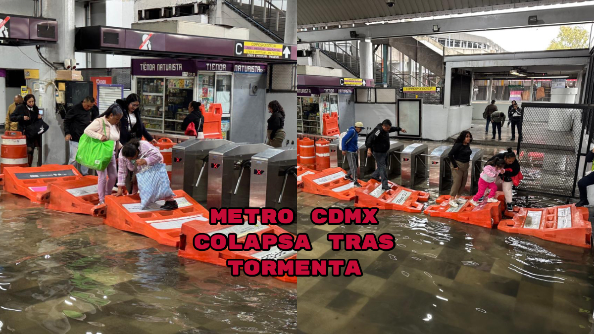 VIDEO: Metro CDMX colapsa por fuertes lluvias: caos en Pantitlán y Línea 5 tras tormenta del 12 de agosto
