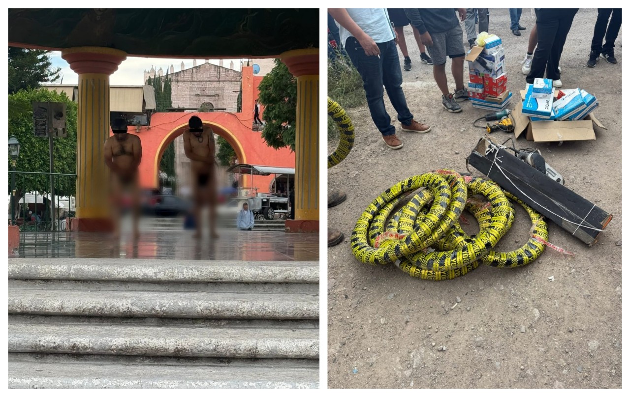 Actopan: detienen, golpean, desnudan y exhiben a presuntos ladrones tras intento de robo a casa-habitación