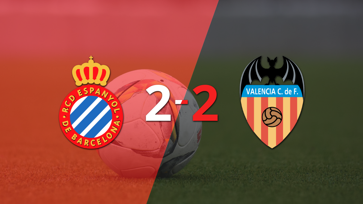 Espanyol rescató un empate agónico frente a Valencia