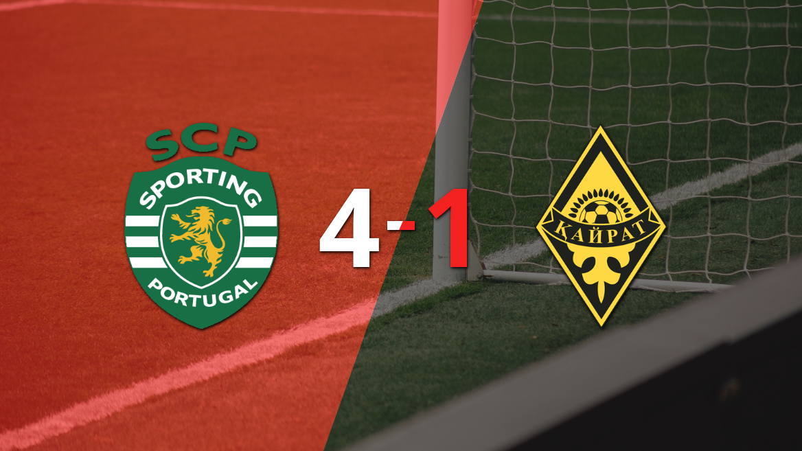 Kairat Almaty cayó ante Sporting Lisboa con dos goles de Francisco Trincão