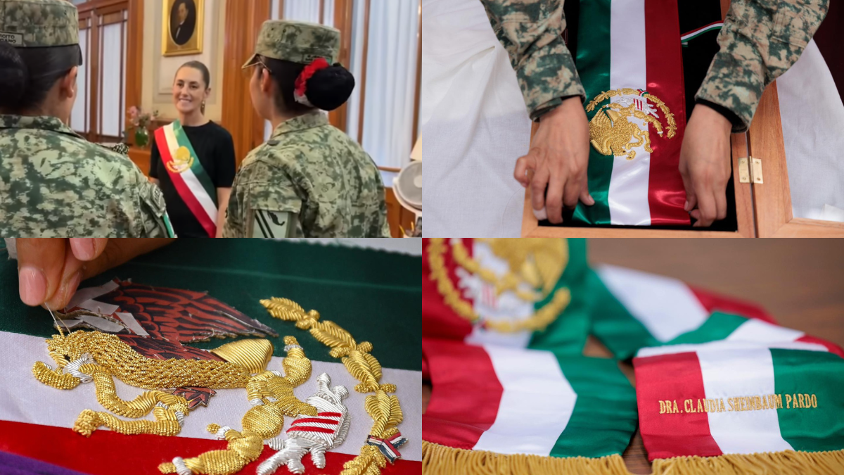 Sheinbaum lista para primer Grito de Independencia: así luce su banda presidencial hecha a la medida