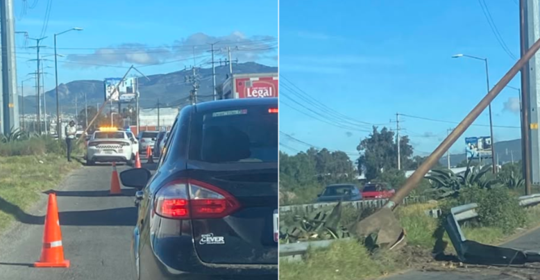Colapsa lámpara en la Pachuca-Sahagún