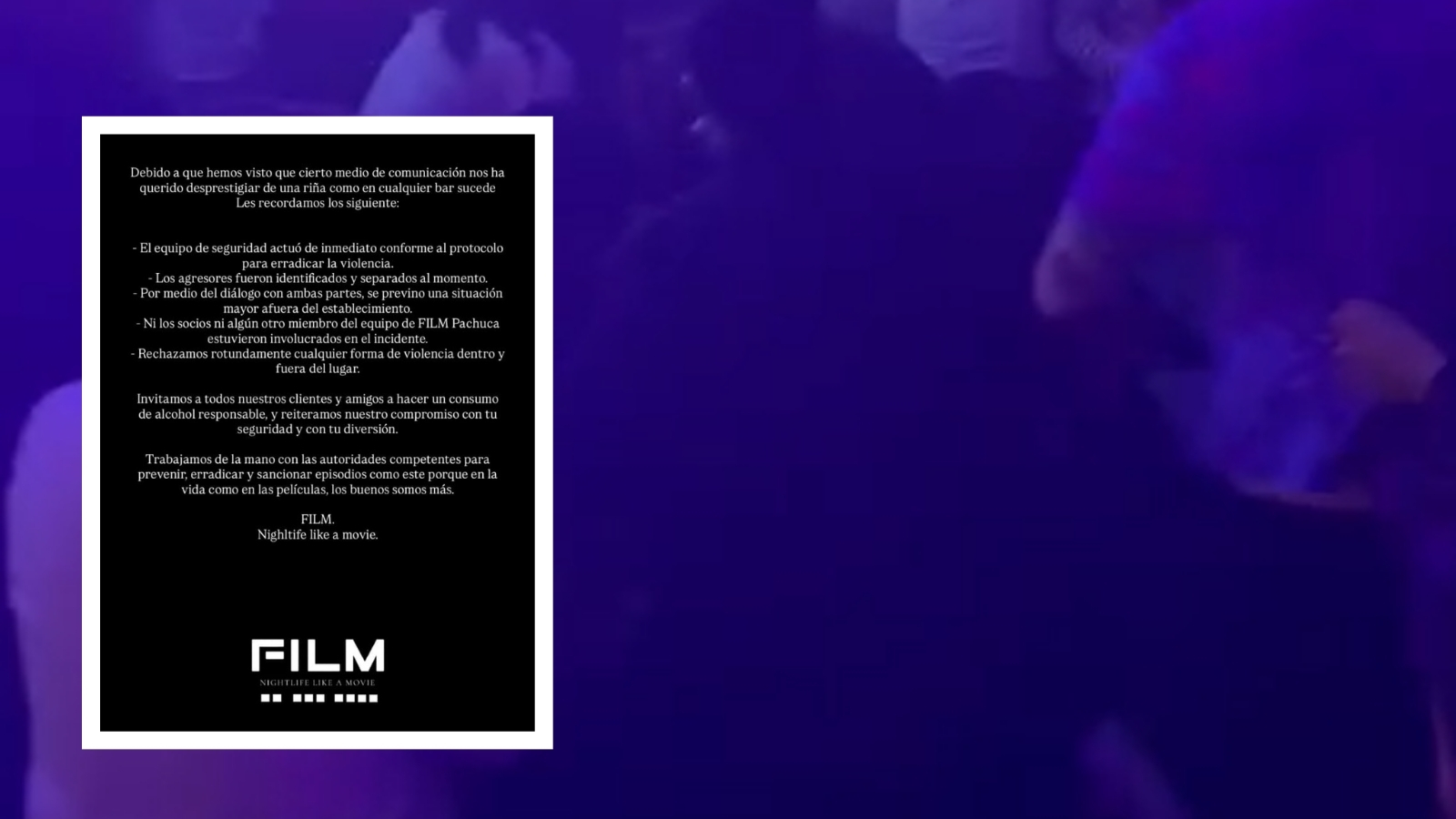Esto respondió bar FILM de Pachuca tras riña | VIDEO