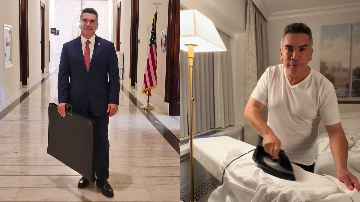 VIDEO de Alito Moreno se vuelve viral planchando desde Washington