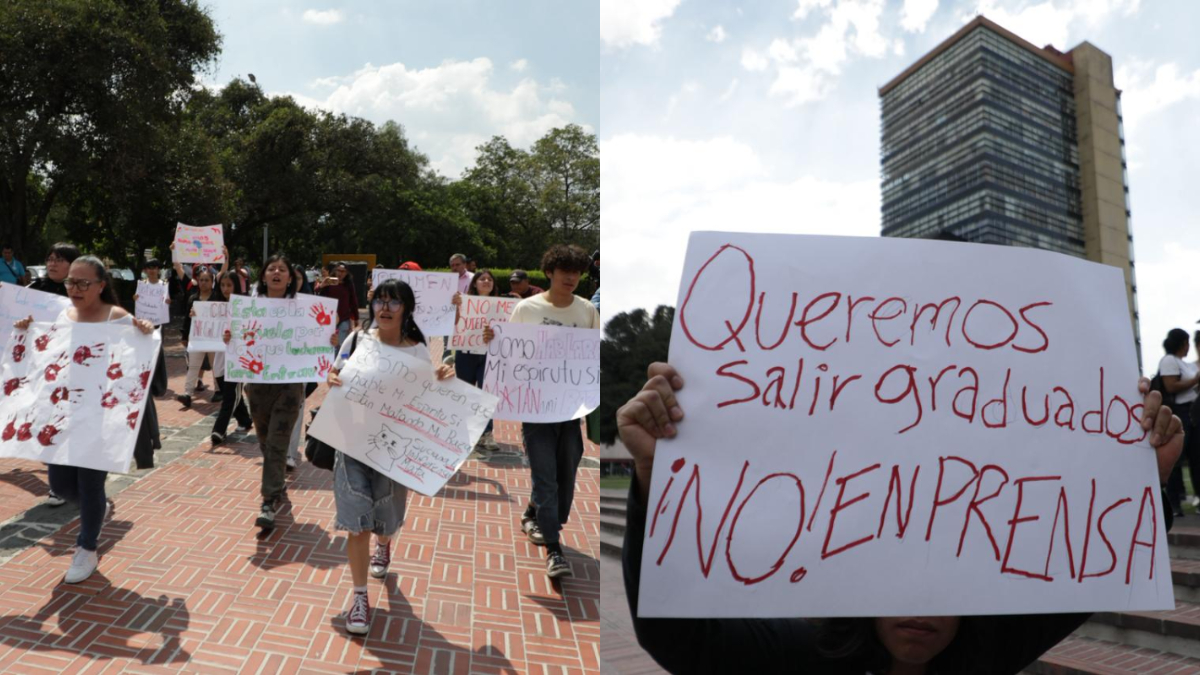Estudiantes de la UNAM marchan a CU tras asesinato en CCH Sur; exigen seguridad