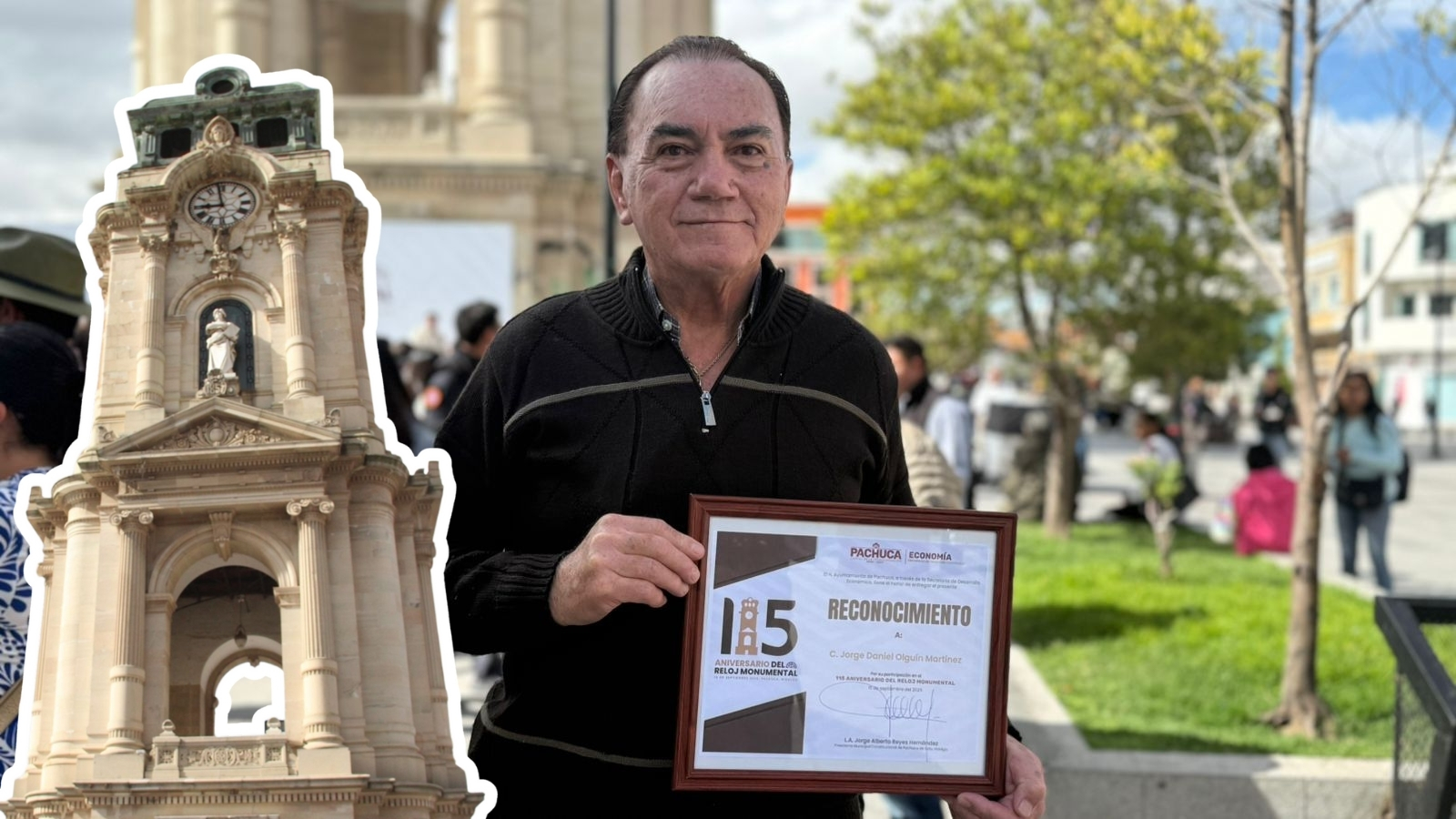 Jorge Daniel Olguín, 31 años cuidando el Reloj Monumental de Pachuca