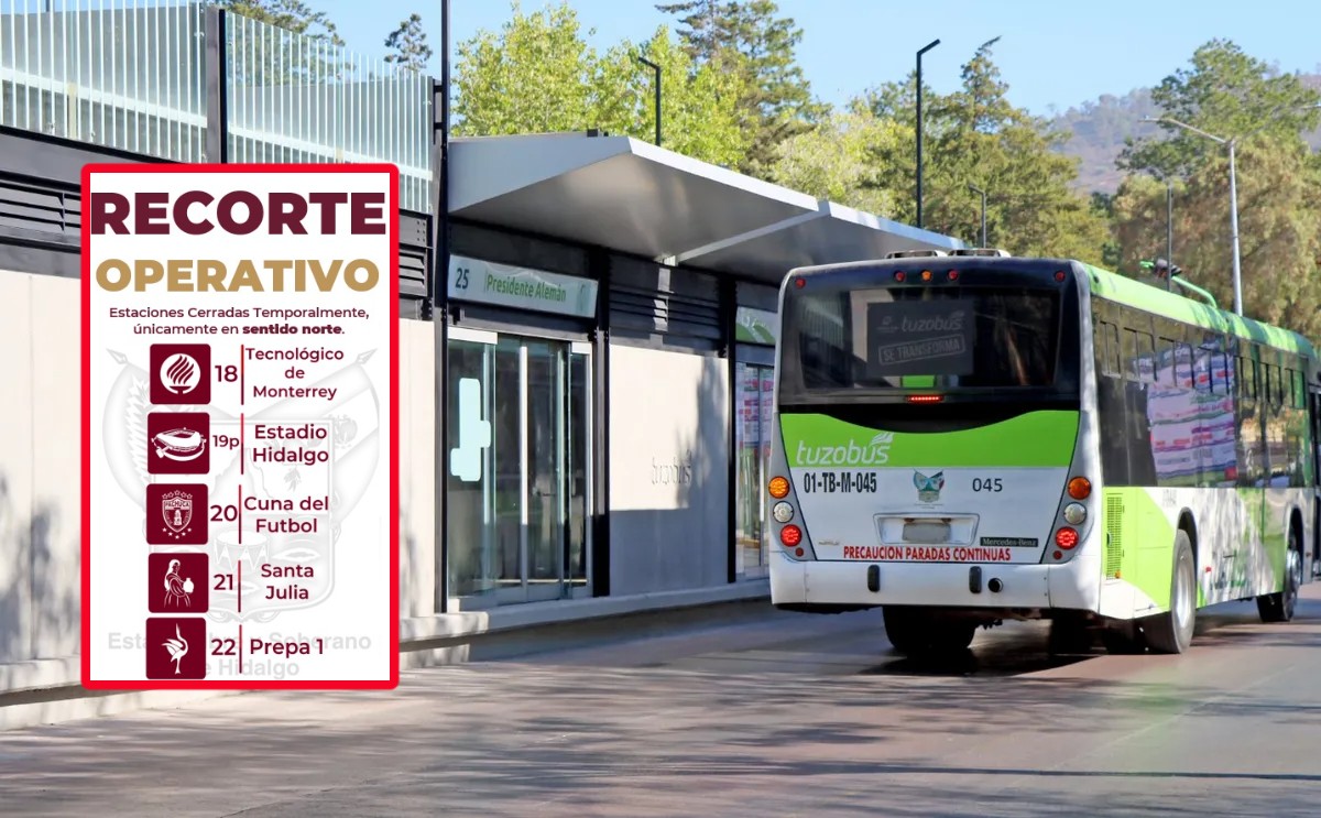 Tuzobús suspenderá servicio en cinco estaciones este sábado por evento deportivo