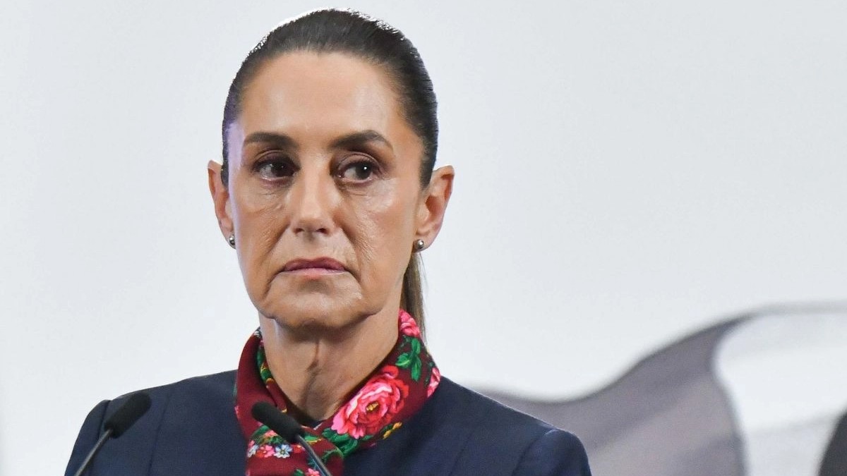 Claudia Sheinbaum, presidenta de México, durante su intervención en la conferencia matutina realizada en Palacio Nacional.