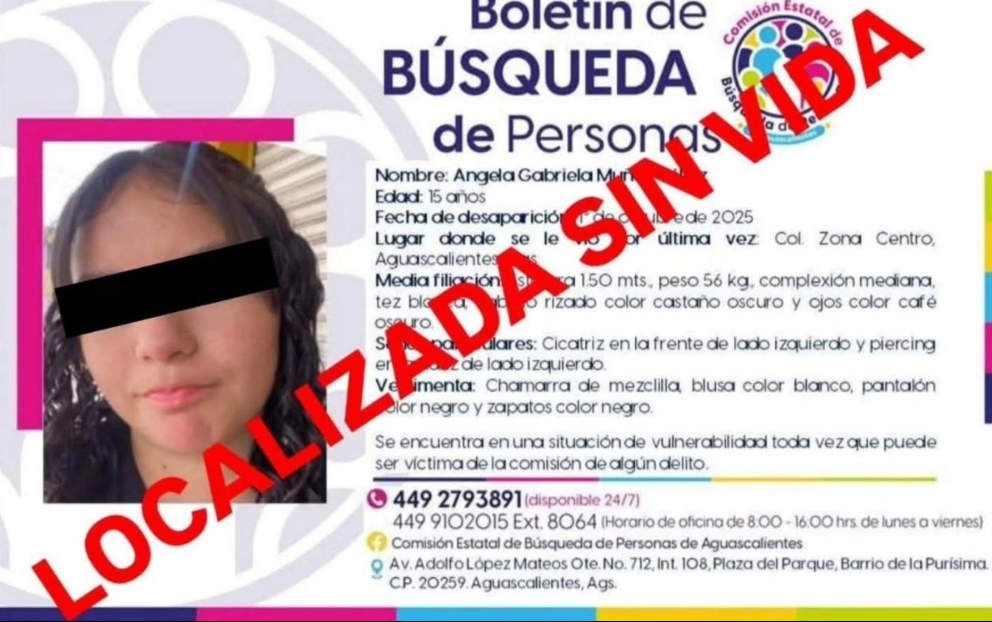 Localizan sin vida a joven de 15 años reportada como desaparecida