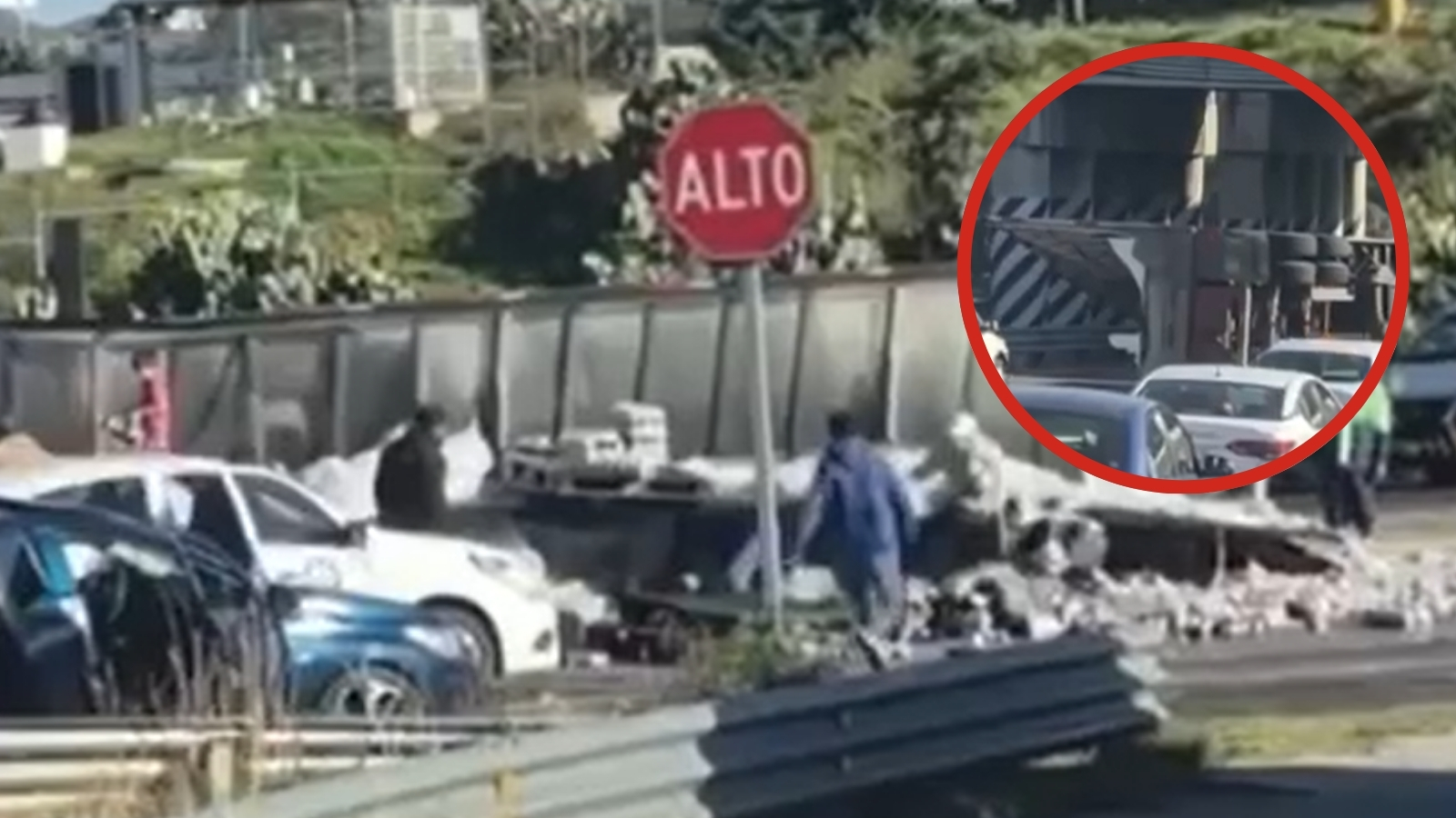 Tráiler con cerveza vuelca y desata rapiña en el Arco Norte