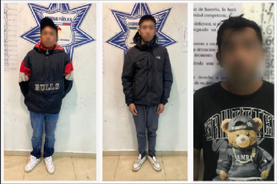 Tres detenidos por asaltar tienda en Mineral de la Reforma