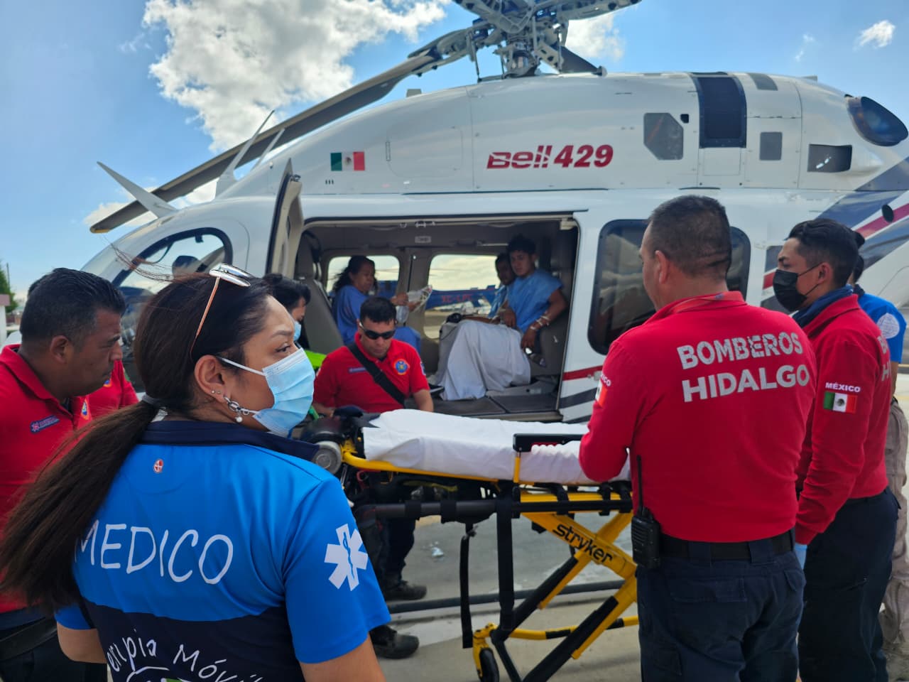 Trasladan vía aérea a 284 personas durante contingencia en Hidalgo