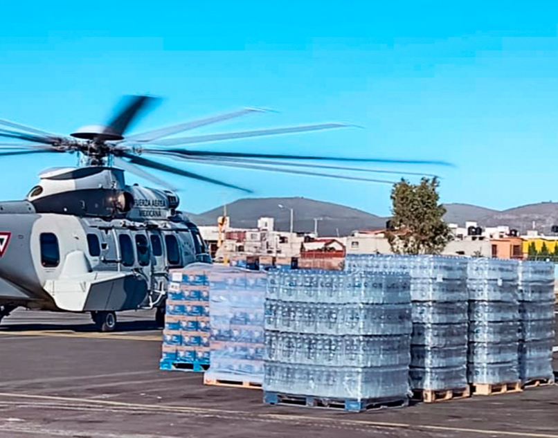 SEDENA instala bases aéreas en Hidalgo para acelerar envío de ayuda tras lluvias