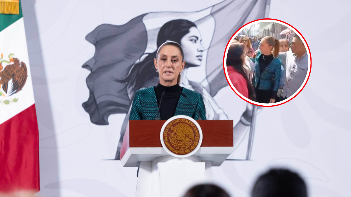 VIDEO: Hombre acosa a Sheinbaum, presidenta de México, mientras caminaba a la SEP en el Zócalo, CDMX