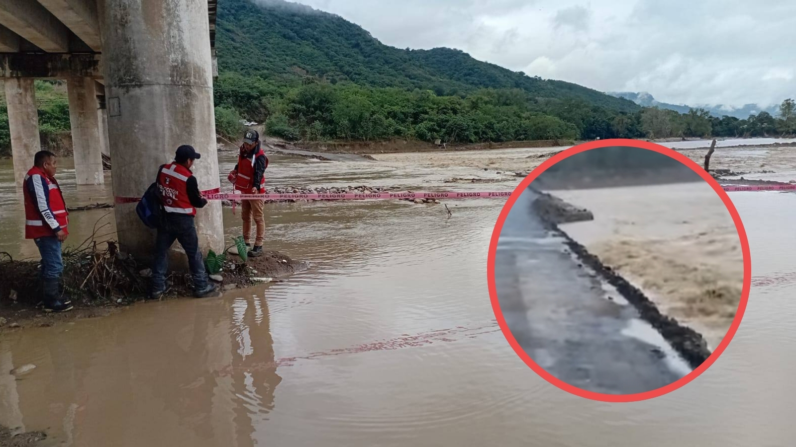 Lluvias intensas dejan sin paso seguro el vado de Xochiatipan