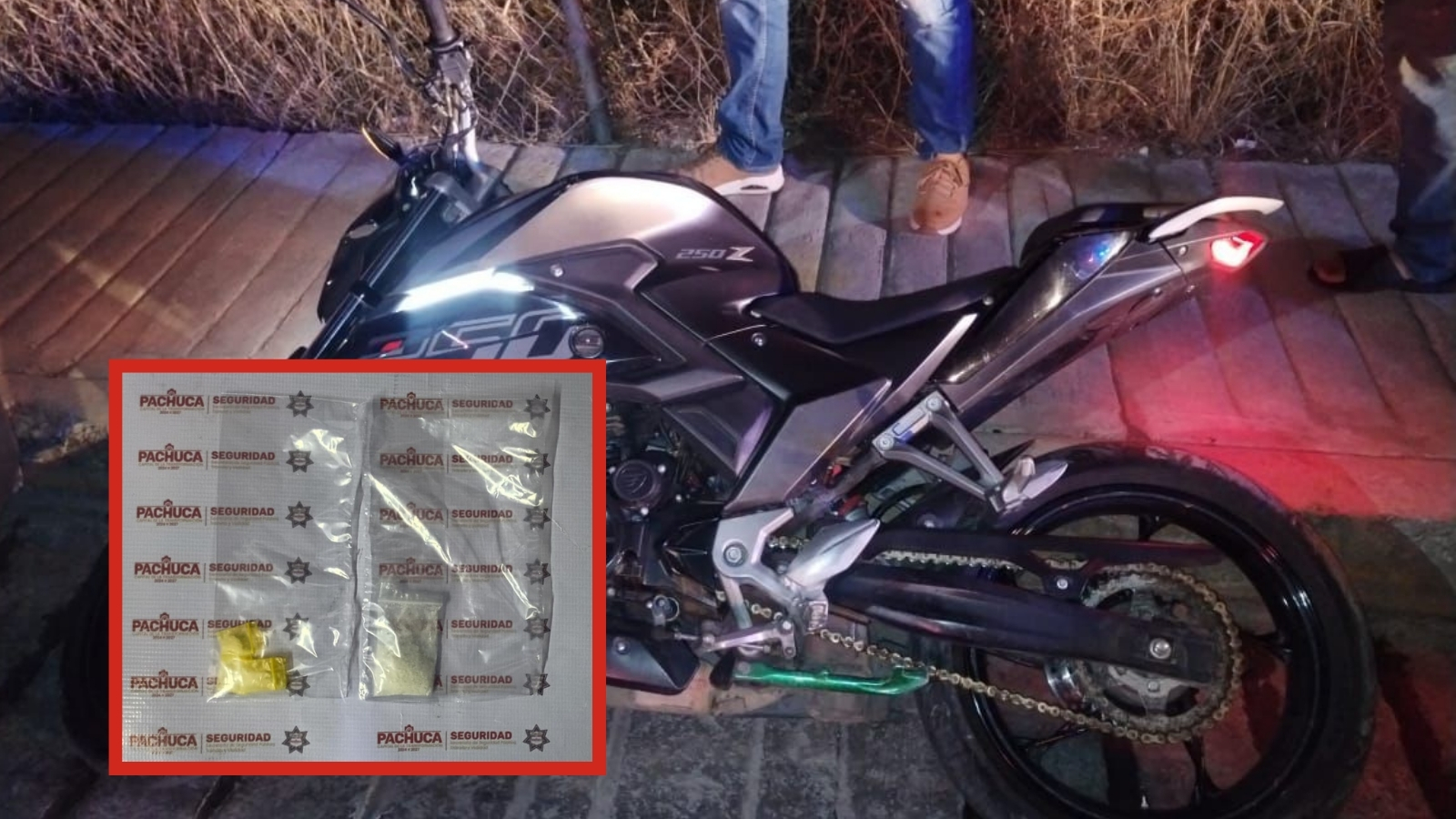 Operativo en Pachuca: cae menor con presunta droga y motocicleta robada