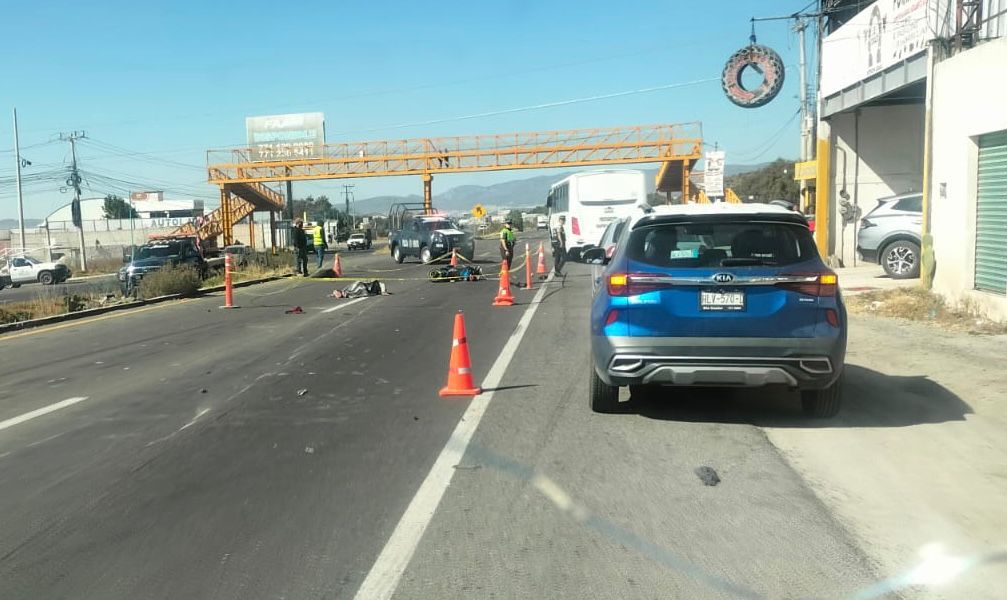 Motociclista pierde la vida tras derrapar en la carretera Pachuca–Sahagún