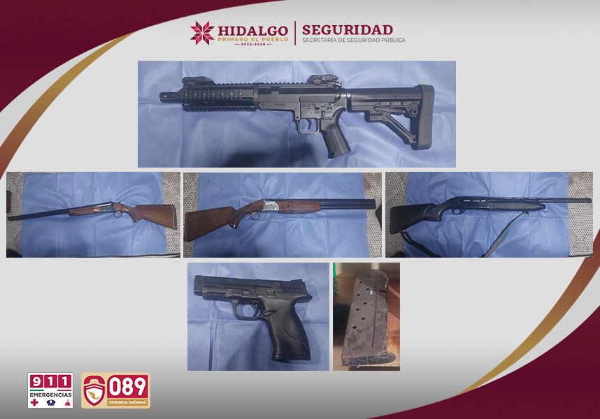 Decomisan armas durante operativo en Tulancingo
