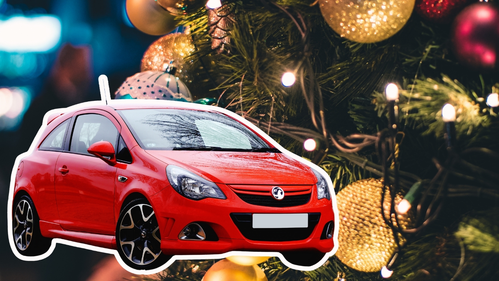 Automóvil para rifa navideña.