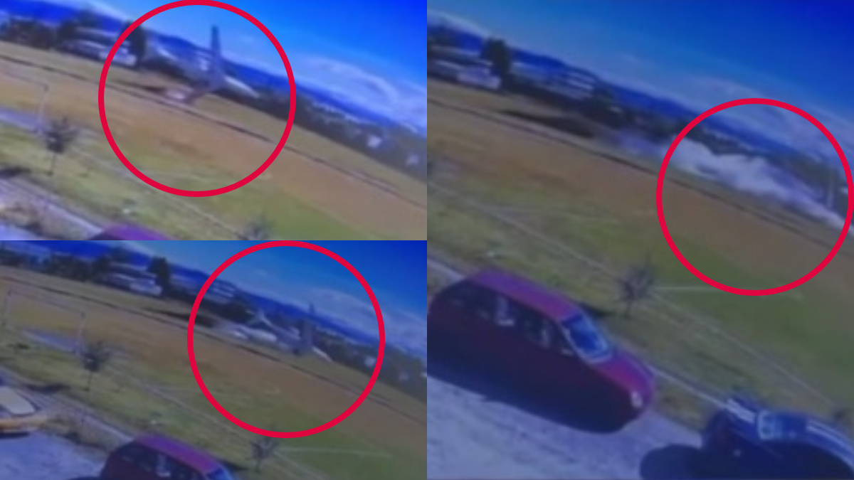 Video muestra el primer impacto de la avioneta en Toluca segundos antes del desplome total.