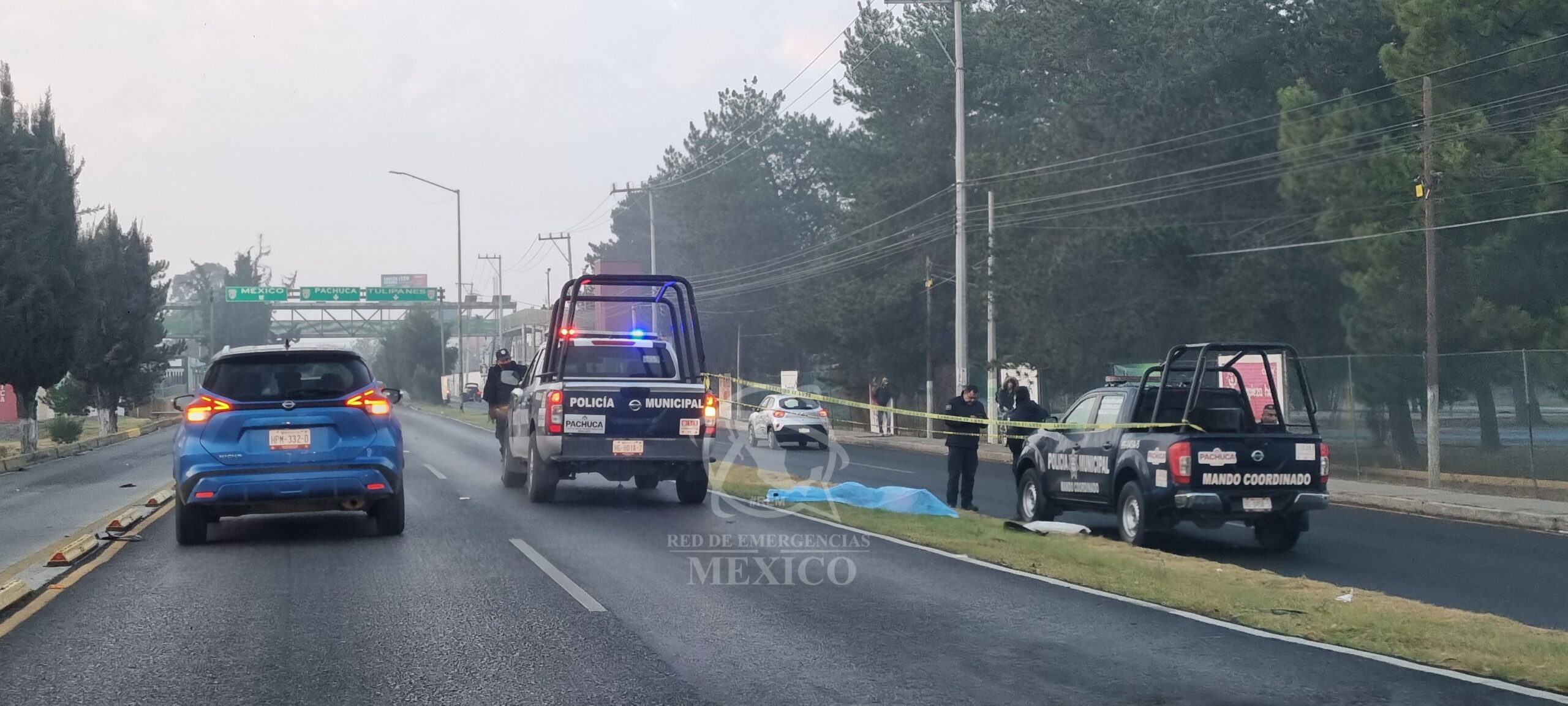 Investigación en curso luego de un deceso registrado en el Bulevar Felipe Ángeles, una de las vialidades más transitadas de Pachuca.