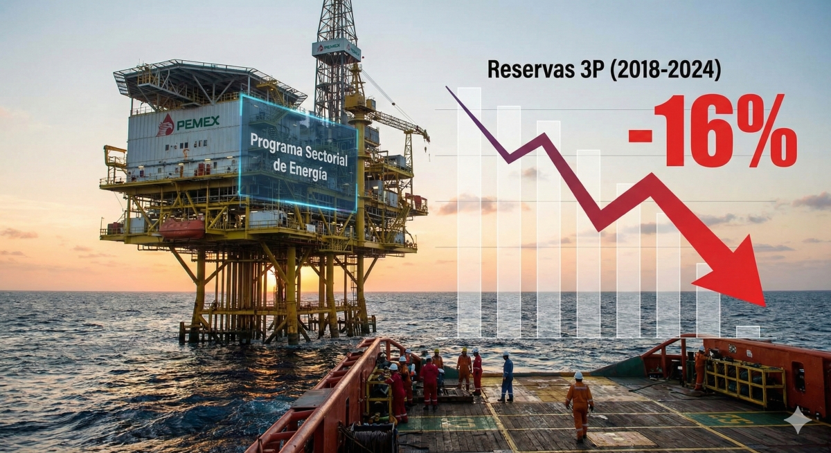 Reservas petroleras de Pemex se desploman: quedan 9 años de crudo