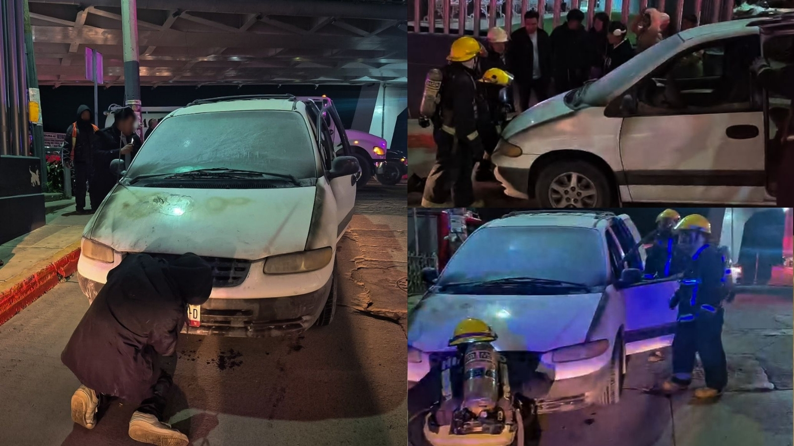 ¡Está que arde! Camioneta se incendia en la Glorieta 24 Horas