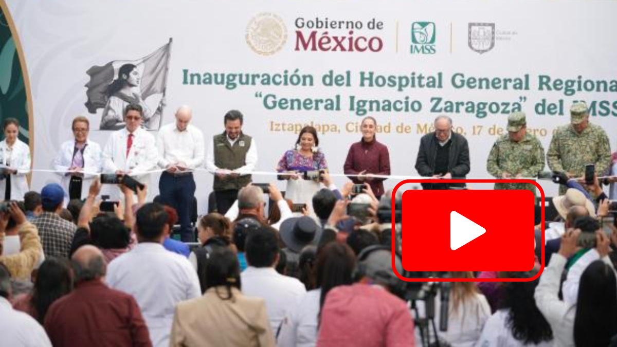 VIDEO: Claudia Sheinbaum inaugura el Hospital General Regional Ignacio Zaragoza N. 25 del IMSS