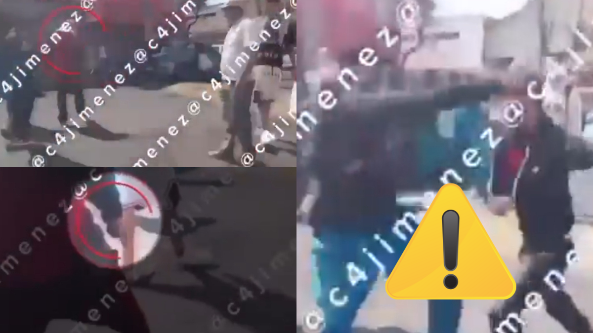 Riña entre jóvenes frente a la secundaria 252 en la alcaldía Venustiano Carranza terminó con amenazas con arma de fuego.