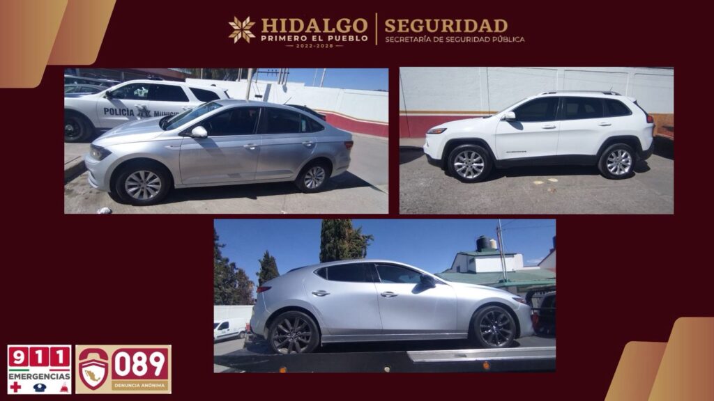 Recuperan autos de lujo en la comunidad de San Lorenzo en Tula