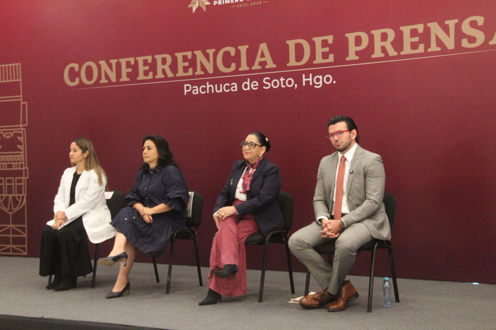 Miguel Ángel Tello Vargas en la primera mañanera del gobierno estatal.