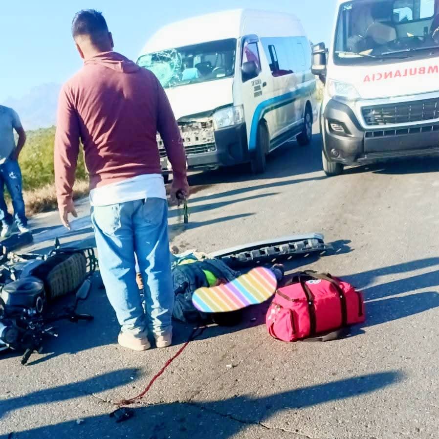 motociclista lesionado por accidente en El Cardonal