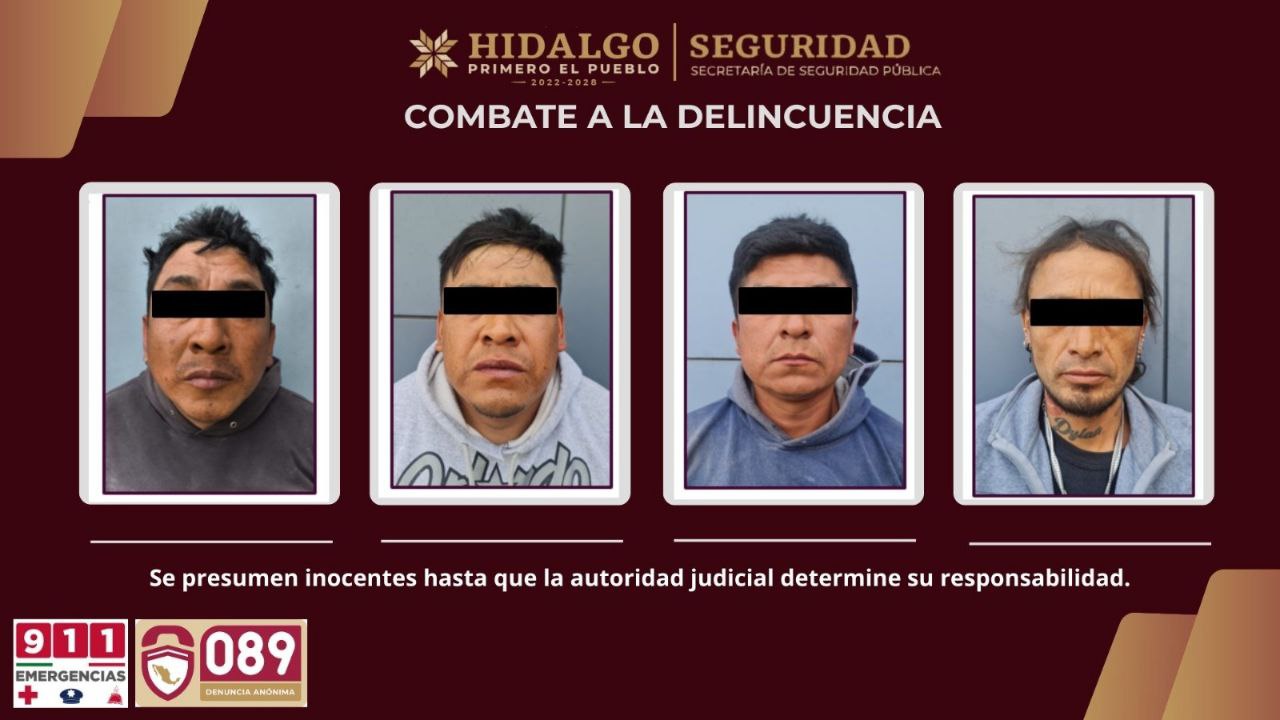 Detención de presuntos integrantes de “Los Polos” en Hidalgo
