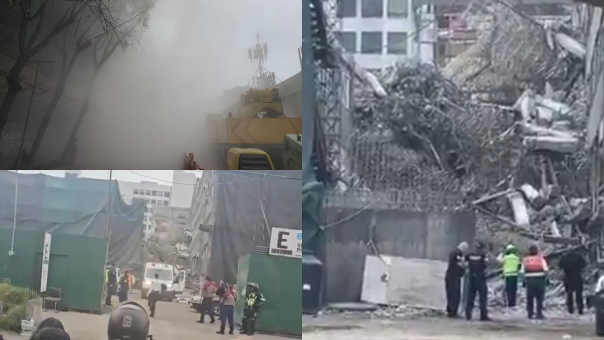 Colapsa edificio en San Antonio Abad durante demolición en la colonia Tránsito. Dos personas fueron rescatadas y tres más permanecen atrapadas.