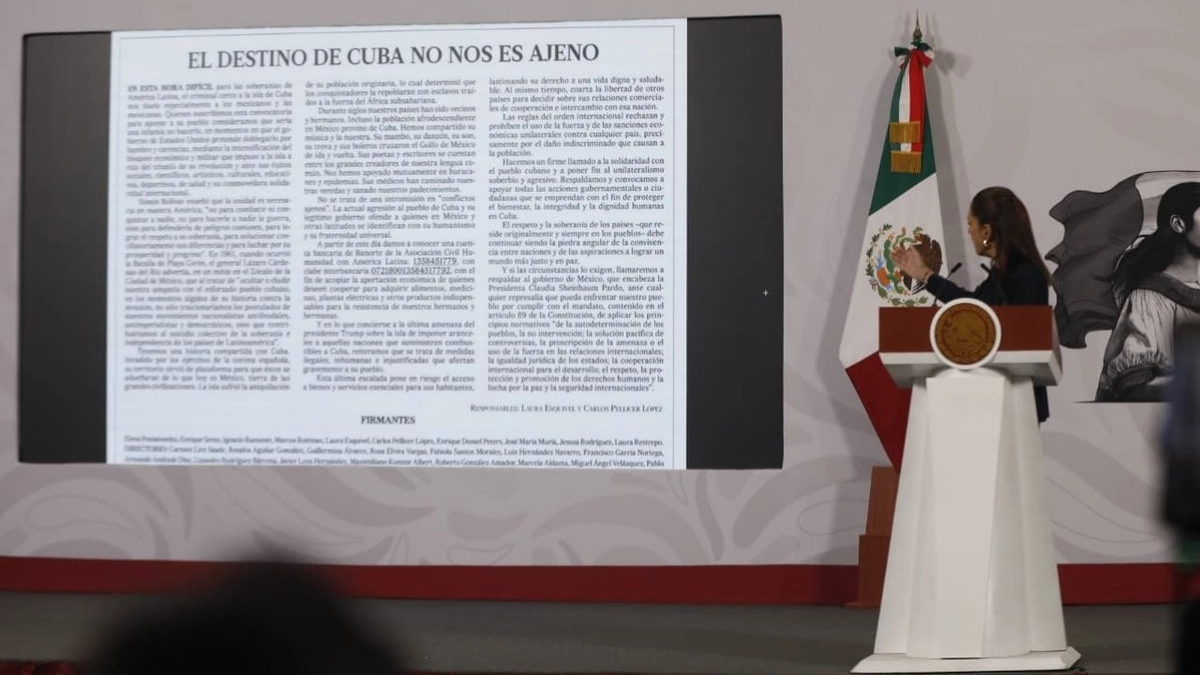 Sheinbaum respalda la colecta para Cuba difundida por AMLO para apoyar al pueblo cubano ante el bloqueo económico.