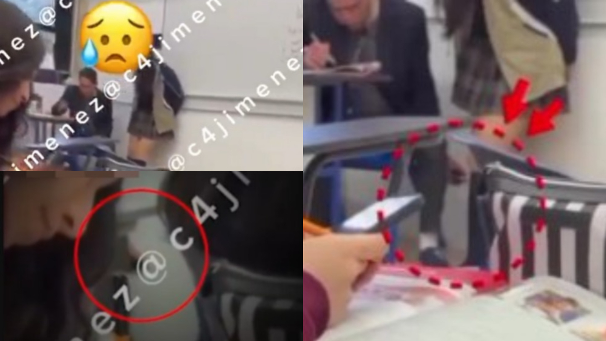 Docente es detenido en CDMX tras ser captado en video grabando a alumnas bajo la falda dentro de un salón de clases.