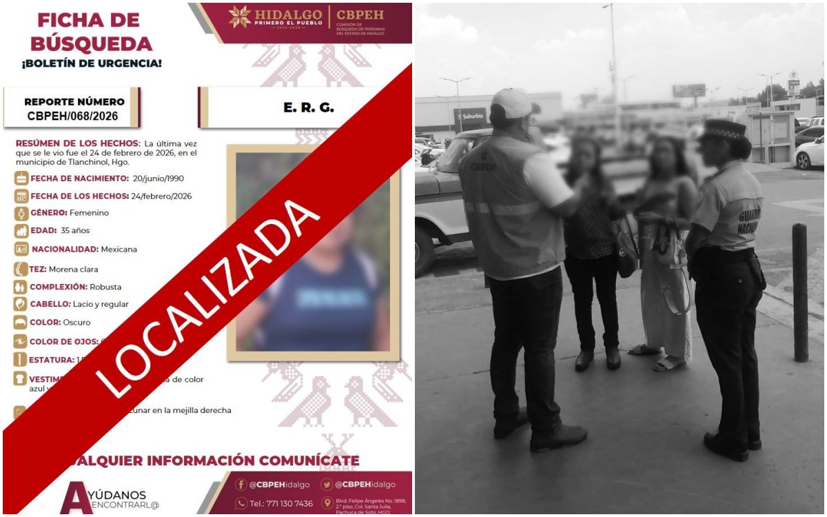 Ficha de localización con vida de Elvia R. G. emitida por la CBPEH.