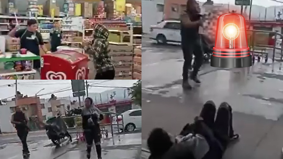 Policías disparan contra dos presuntas asaltantes en Aurrera de Tarímbaro; el momento quedó grabado en un video viral.