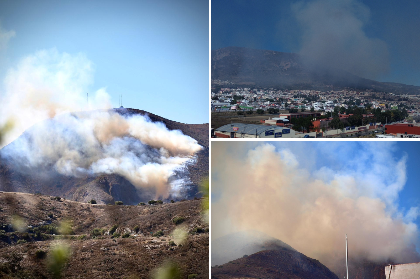 Brigadas combaten tres frentes; autoridades piden evitar las zonas afectadas